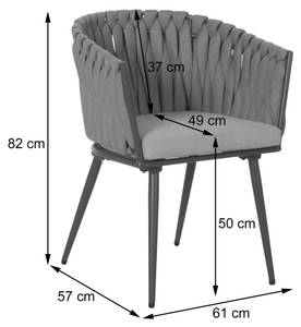 Aluminium-Gartenstuhl N38 (2er-Set) Anthrazit