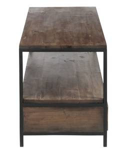 Table de salon bois/métal marron+noir Marron - Bois massif - 4 x 63 x 33 cm
