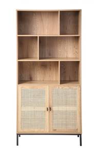 Bücherregal mit 2 Türen JAYA Beige - Holzwerkstoff - 35 x 175 x 80 cm