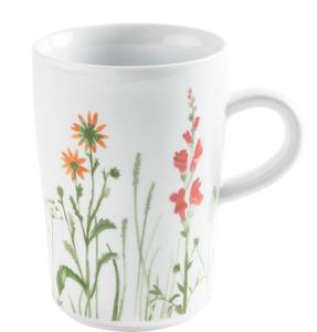 Tasse 0,35 l Wildblume rot/gelb Porzellan - 8 x 12 x 8 cm