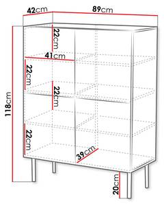 Türkommode Art Deco Braun - Holzwerkstoff - 89 x 118 x 40 cm