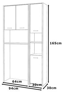 Waschmaschinenschrank WASCHLI Set 2 Eiche Grau Dekor