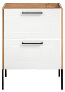 Armoire sous lavabos MADERA CUW60 2D Chêne - Blanc