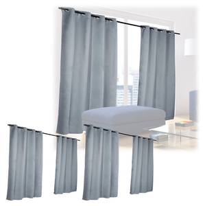 6x Rideaux gris obscurant 175x135 cm Gris - Métal - Textile - 135 x 175 x 1 cm