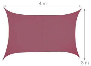 Voile d'ombrage rectangle bordeaux 300 x 400 cm