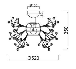 LED Deckenleuchte dimmbar Messing rund Metall - Kunststoff - 52 x 35 x 52 cm