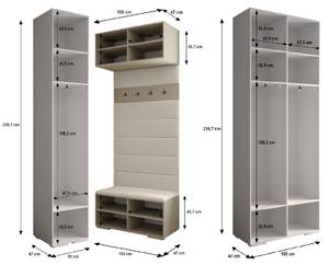 Garderobe Inova 1 Z8 Schwarz - Grau - Schwarz