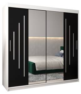 Armoire à portes coulissantes york 1 Noir - Blanc - Largeur : 200 cm - 2 porte