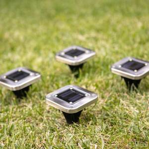 Solar Lights - LED Bodenstrahler IP44 Silber - Kunststoff - 10 x 2 x 10 cm