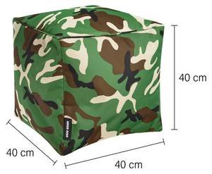 Sitzsack-Hocker Pouf "Cube" 40x40x40cm Multicolor - Taupe