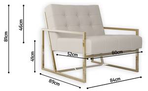 Loungesessel Chicago Beige - Gold - Gold