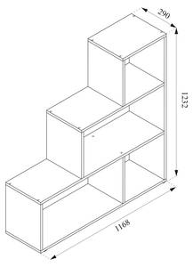 Étagère escalier Asym 4 compartiments Marron