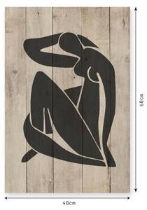 Holzpaneel Matisse Beige - Massivholz - 40 x 60 x 40 cm