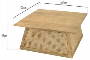 Table basse marron carrée Marron - Bois massif - 100 x 46 x 100 cm