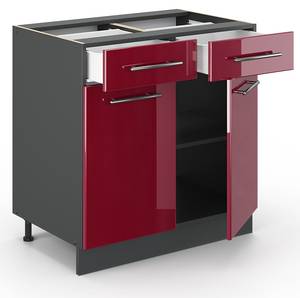 Meuble cuisine Fame-Line 35557 Anthracite - Bordeaux brillant