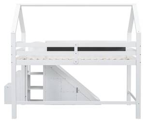 Hochbett Minerva V Weiß - Holzwerkstoff - Metall - Massivholz - Holzart/Dekor - 135 x 188 x 243 cm