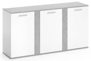 Sideboard Novelli mit 3 Türen Beton Dekor - Weiß
