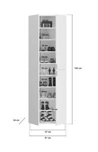 Kleiderschrank ProjektX Weiß - Holz teilmassiv - 195 x 193 x 34 cm