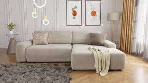 Ecksofa Hartmut mit Schlaffunktion Beige - Armlehne beidseitig montierbar - Ecke davorstehend rechts