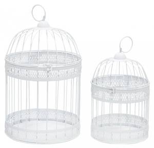 Cages en métal laqué blanc (Lot de 2) Métal - 19 x 30 x 19 cm