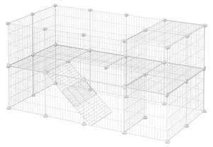 Gittergehege Hong Kong Weiß - Metall - 73 x 71 x 143 cm