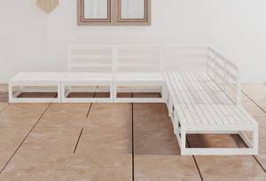 Garten-Lounge-Set (7-teilig) 3009916 Weiß - Massivholz - Holzart/Dekor - 70 x 30 x 70 cm