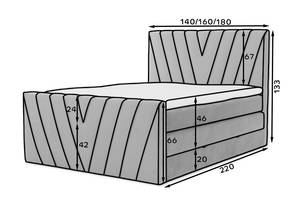 Boxspringbett ASTELL Blau - Breite: 180 cm