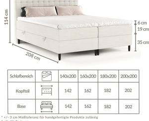 Boxspringbett Divine Grau - Breite: 160 cm