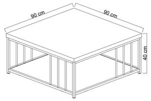 Table basse Dfedrizz Blanc crème - Largeur : 39 cm