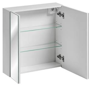 Armoires de toilette LEONARDO MC60 2D Blanc - Bois manufacturé - Matière plastique - 60 x 65 x 17 cm