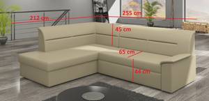 Ecksofa ELAN Silber / Grau - Silbergrau - Ecke davorstehend links - Schlaffunktion davorstehend links