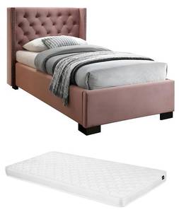 Set Bett + Matratze MASSIMO Pink - Textil - 114 x 111 x 216 cm