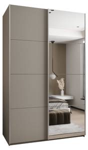 SCHWEBETÜRENSCHRANK LUX Beige - Silber - Breite: 150 cm