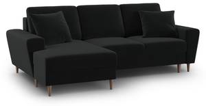 Schlaf-Ecksofa + Box MOGHAN 4 Sitzplätze Schwarz