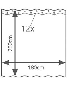 Rideau de douche 421540 Rouge - Textile - 180 x 200 x 180 cm