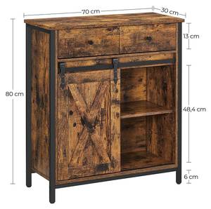 Beistellschrank Harare Braun - Holzwerkstoff - 30 x 80 x 70 cm