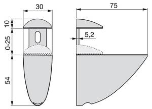 Bodenträger Azor für Holz- oder Grau - Kunststoff - 8 x 4 x 13 cm