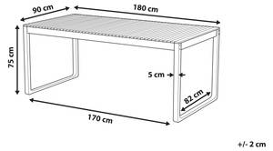 Table de salle à manger SASSARI Marron - Bois massif - 90 x 75 x 180 cm