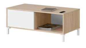 Table basse Brooklyn Blanc - Bois manufacturé - Matière plastique - 50 x 40 x 100 cm