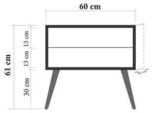 Chevet Dfiorill Marron - Bois manufacturé - 40 x 61 x 60 cm