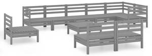 Garten-Lounge-Set Grau - Massivholz - Holzart/Dekor - 64 x 29 x 64 cm