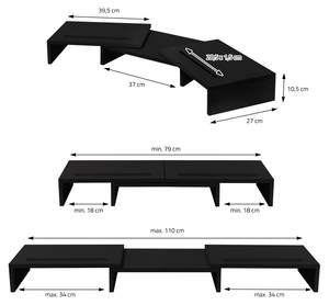 Monitorständer für 2 Monitore Schwarz