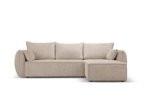 Schlaf-Ecksofa + Box KAELLE 4 Sitzplätze Beige