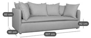 Canapé Orphée Beige brillant - Largeur : 227 cm