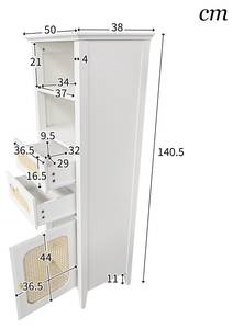 Highboard Coeus Ⅱ Braun - Holzwerkstoff - Metall - Massivholz - Holzart/Dekor - 38 x 140 x 20 cm