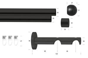 Gardinenstange Ornella 2 lfg. Breite: 190 cm
