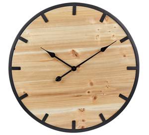 Horloge murale CABORCA Noir - Marron - Bois massif - 60 x 60 x 4 cm