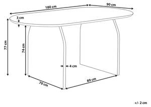 Table de salle à manger SKYE Marron - Bois massif - 180 x 78 x 90 cm