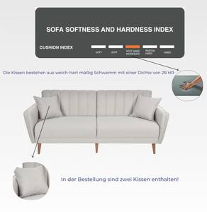 Gozos Schlafsofa 205x83x82 cm (3-Sitzer) Weiß - Textil - 202 x 82 x 202 cm