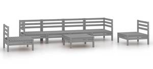 Garten-Lounge-Set Grau - Massivholz - Holzart/Dekor - 64 x 29 x 64 cm